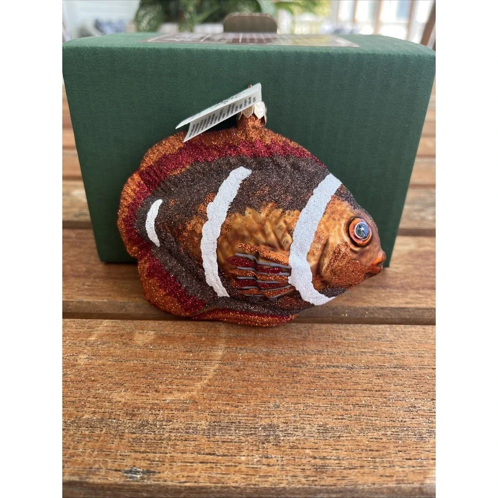 HANDMADE Orange Fish‎ Nemo Slavic Treasures Poland Hand Blown Ornament Deep Sea